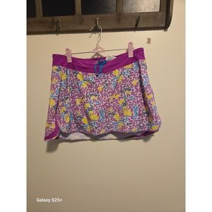 Nike Dri-FIT Running Skort Womens Large Purple Abstract Print Excellent Pocket